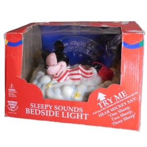 Mickey Mouse Sleepy Sounds Bedside Light 1995 Vintage Sounds/Light Work